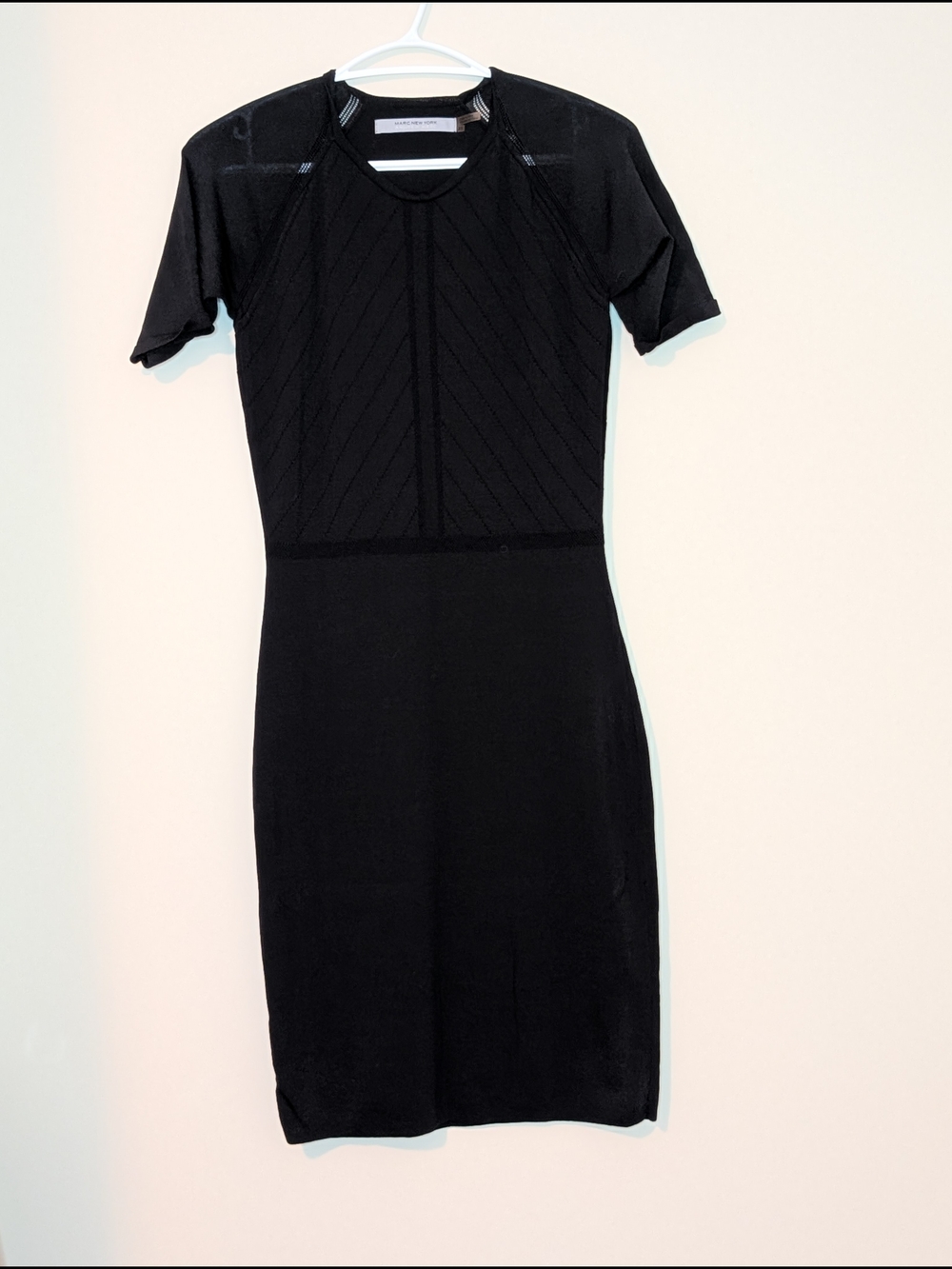 Marc New York Black Short Sleeve Midi Knit Dress, Size XS